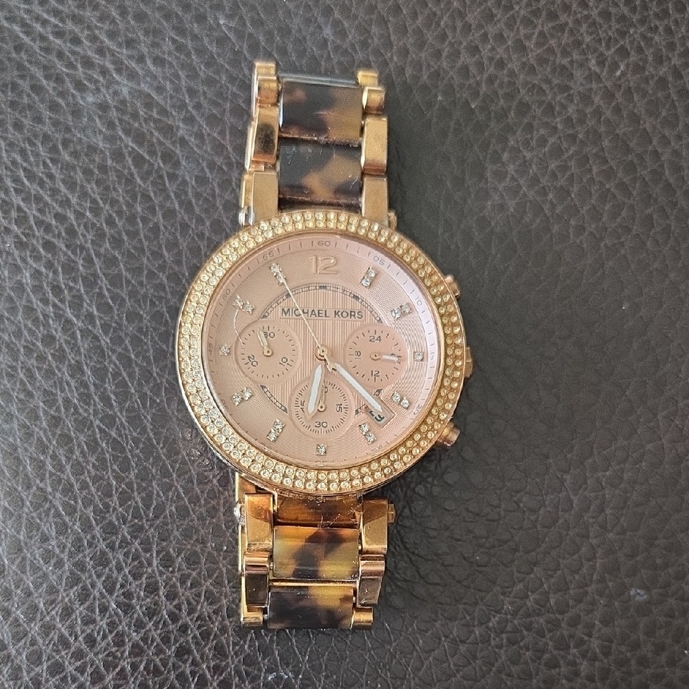 Michael Kors Gold and Tortoise Women's Watch